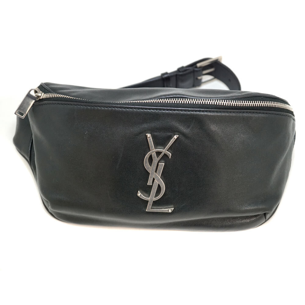 SAINT LAURENT Monogram Body Bag Waist Black Shoulder